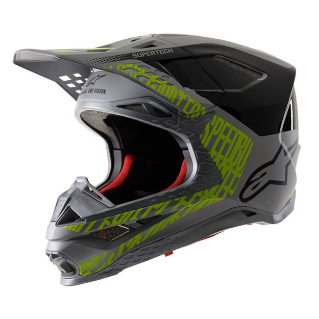 קסדת שטח ALPINESTARS SUPERTECH S-M8 TRIPLE אפור/שחור/ירוק