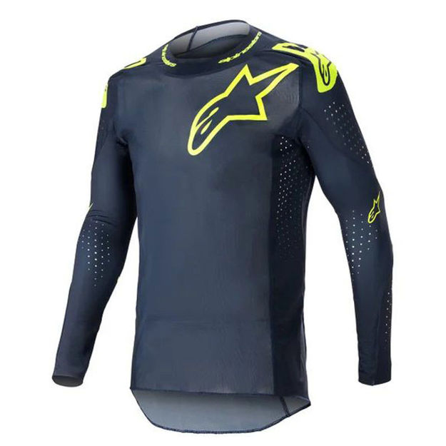 חולצת רכיבה SUPERTECH BRUIN נייבי לילה/צהוב מידה  ALPINESTARS