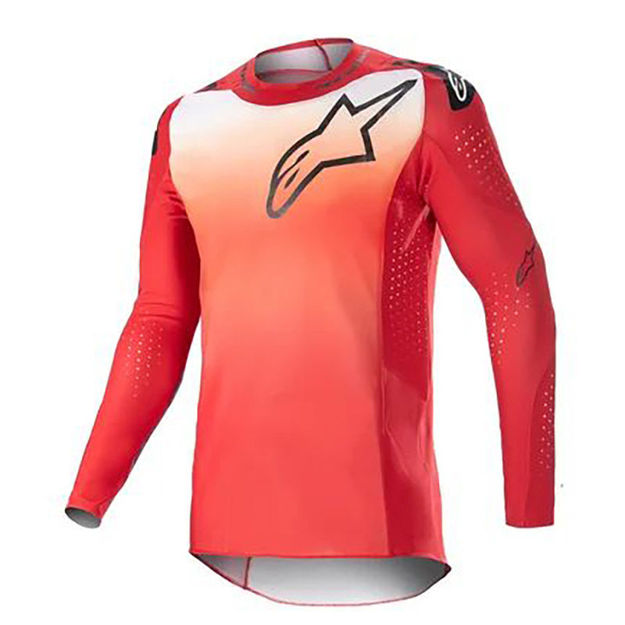 חולצת רכיבה SUPERTECH RISEN אדום מארס/לבן  ALPINESTARS