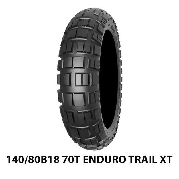 צמיג  אחורי MITAS 140/80B18 70T ENDURO TRAIL XT+ DAKAR TL/TT