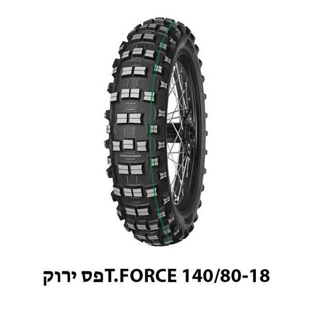 צמיג אחורי T.FORCE 140/80-18פס ירוק MITAS