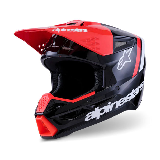 קסדת שטח ALPINESTARS S-M3 RADIUM שחור/אדום/לבן