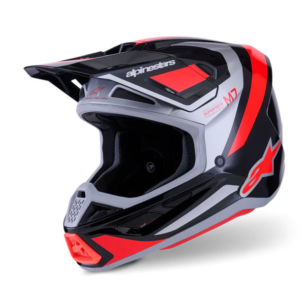 קסדת שטח ALPINESTARS S-M7 RISE שחור/כסף/אדום