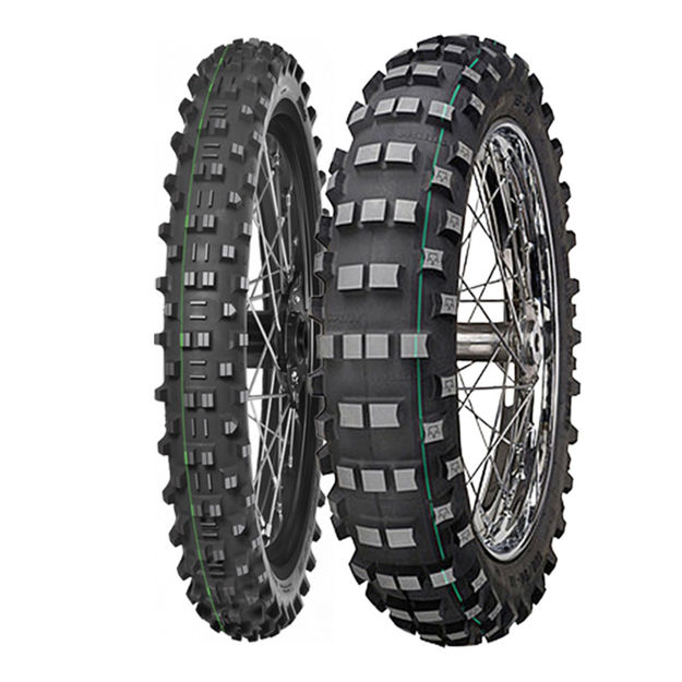 סט צמיגים TERRA FORCE SUPER LIGHT 140/80-18 + 90/90-21 (פס ירוק)