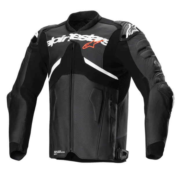 מעיל עור ATEM V5 שחור/לבן ALPINESTARS