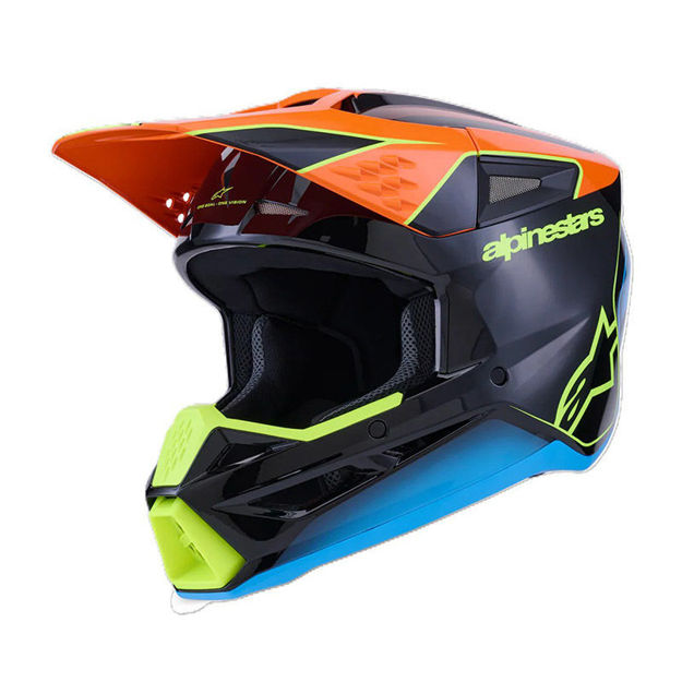 קסדת שטח ALPINESTARS S-M3 SOLID  שחור/כתום/צהוב