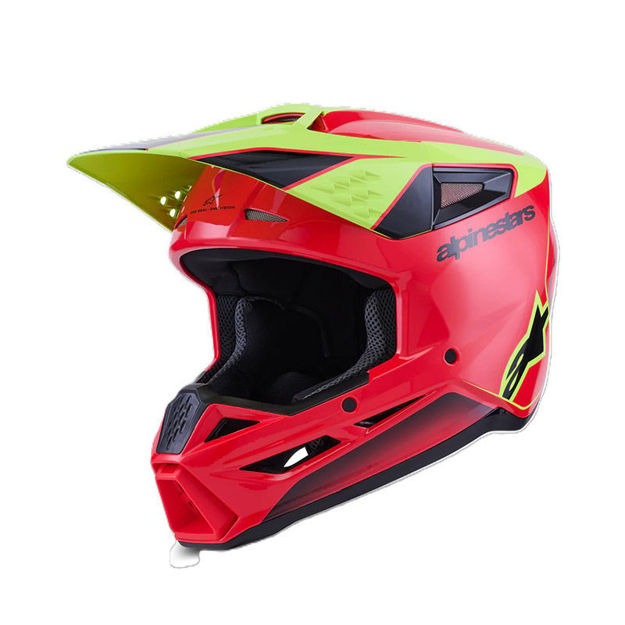 קסדת שטח ALPINESTARS S-M3 SOLID   אדום/צהוב/שחור