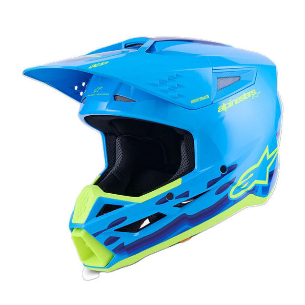 קסדת שטח  ALPINESTARS S-M3  Force OCD כחול בהיר/צהוב