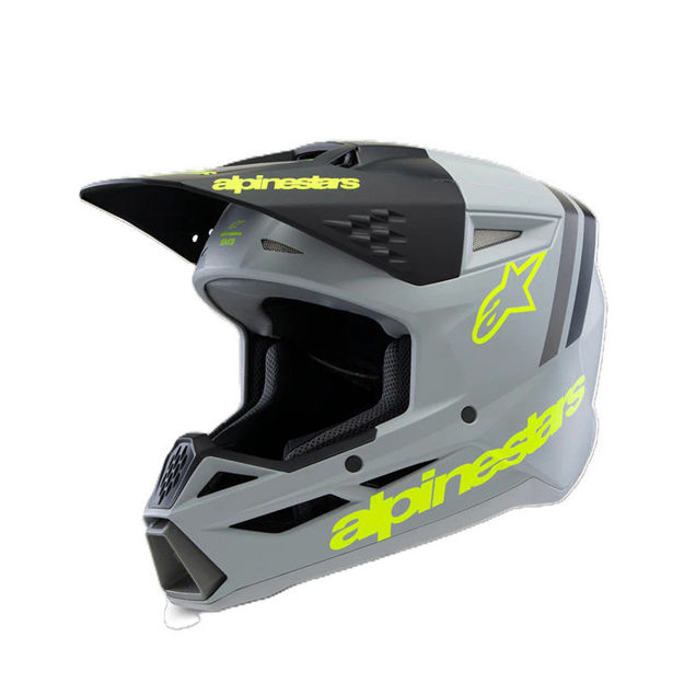 קסדת נוער שטח ALPINESTARS S-M3 Radium אפור/שחור/צהוב