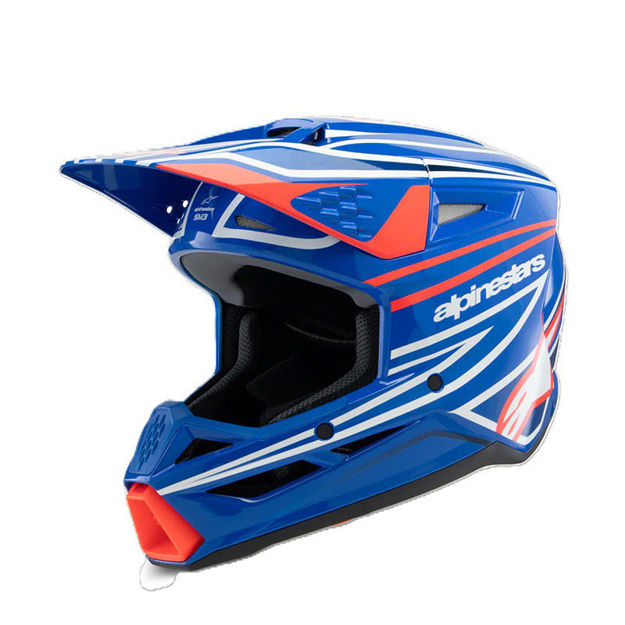 קסדת נוער שטח ALPINESTARS S-M3 Wurx כחול/אדום/לבן/שחור
