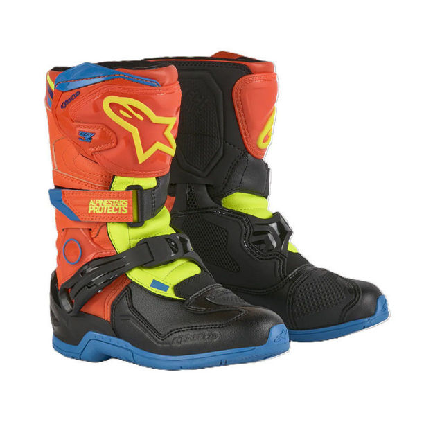 מגפי שטח ילדים/נוער ALPINESTARS TECH 3S  כתום/כחול/צהוב