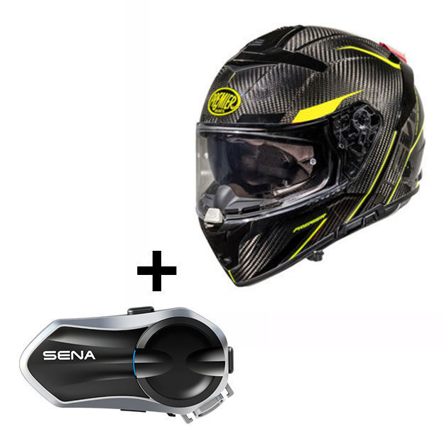 תמונה של קסדת PREMIER DEVIL CARBON ST Y + דיבורית SENA I30