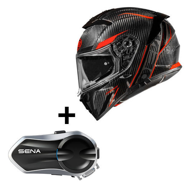 תמונה של קסדת PREMIER DEVIL CARBON ST2 + דיבורית SENA I30