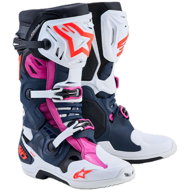 מגפי TECH 7  סגול לבן כחול אדום ALPINESTARS