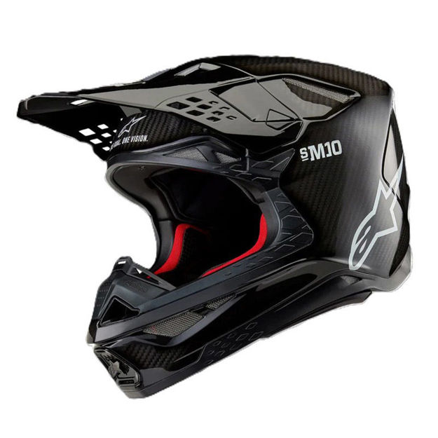 קסדת S-M10 SUPERTECH שחור מבריק קרבון ALPINESTARS